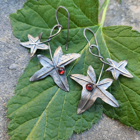 Garnet Ivy Leaves Earrings image 0
