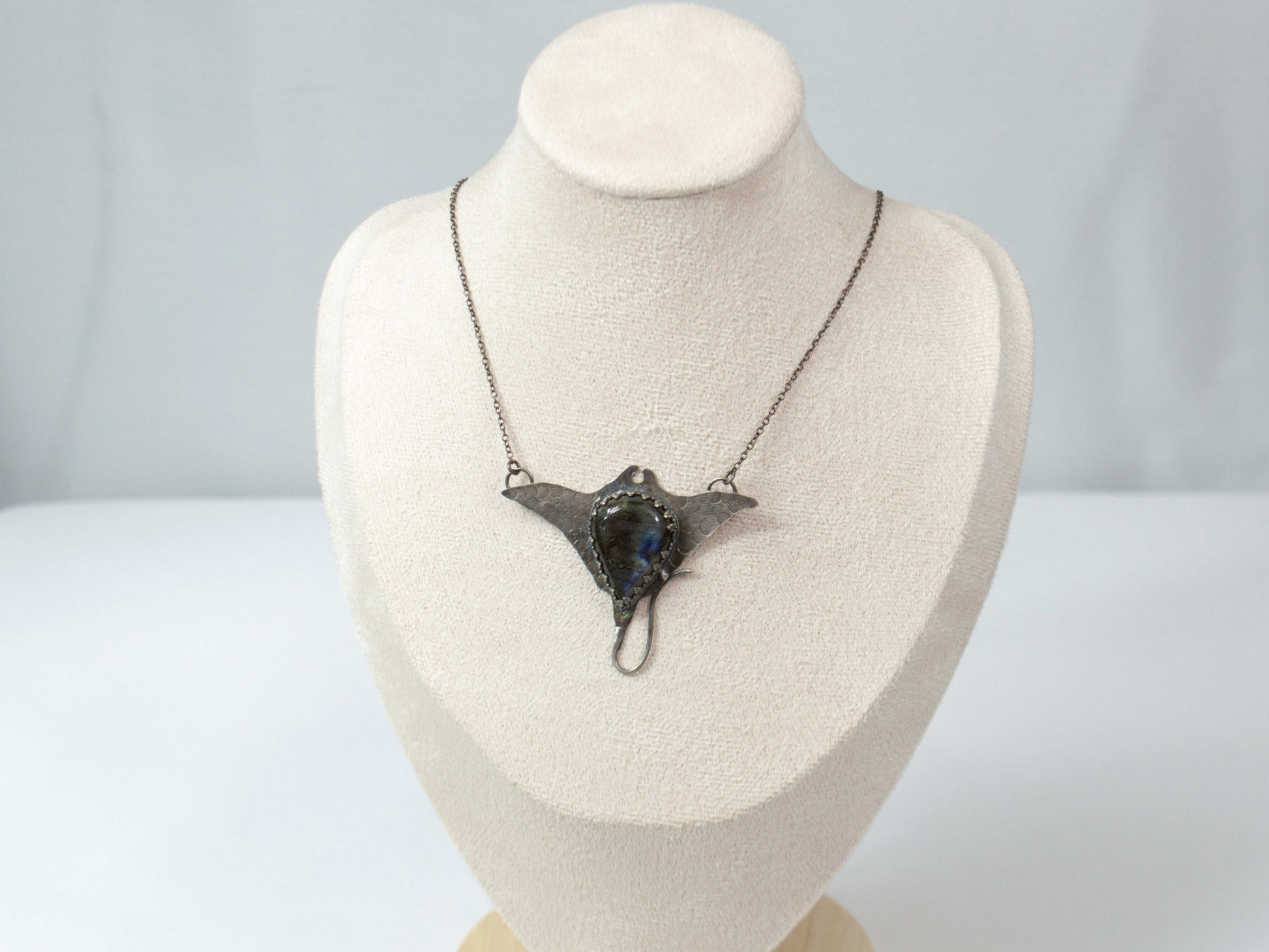 Manta Ray Labradorite Pendant