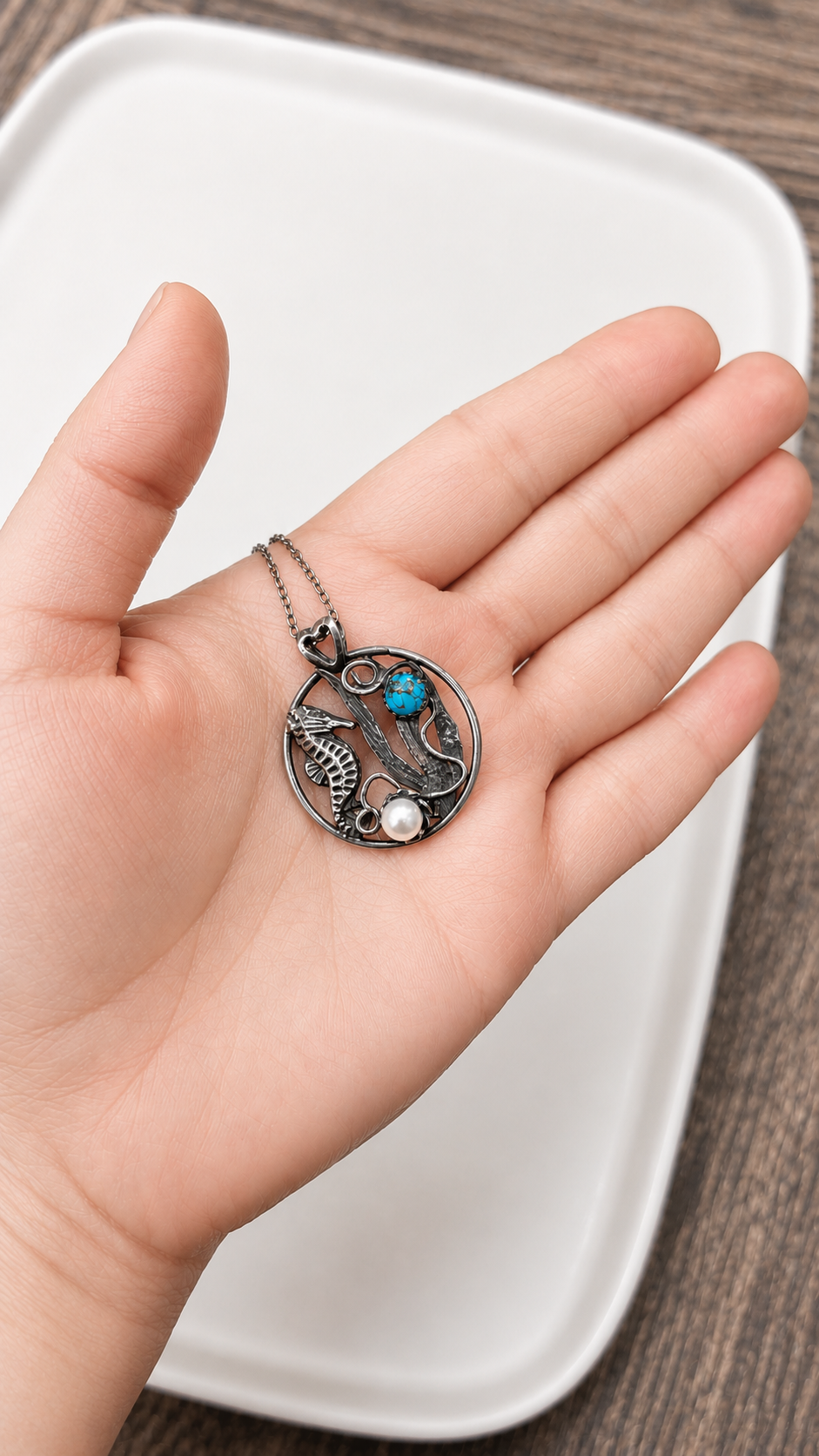 Seahorse Pearl Necklace