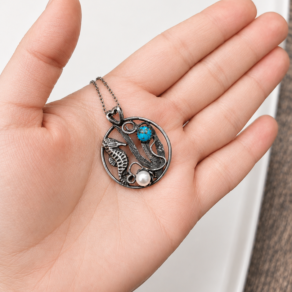Seahorse Pearl Necklace