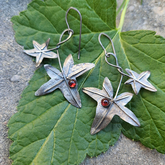 Garnet Ivy Leaves Earrings image 0