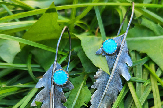 Opal Fern Leaf Earrings image 0