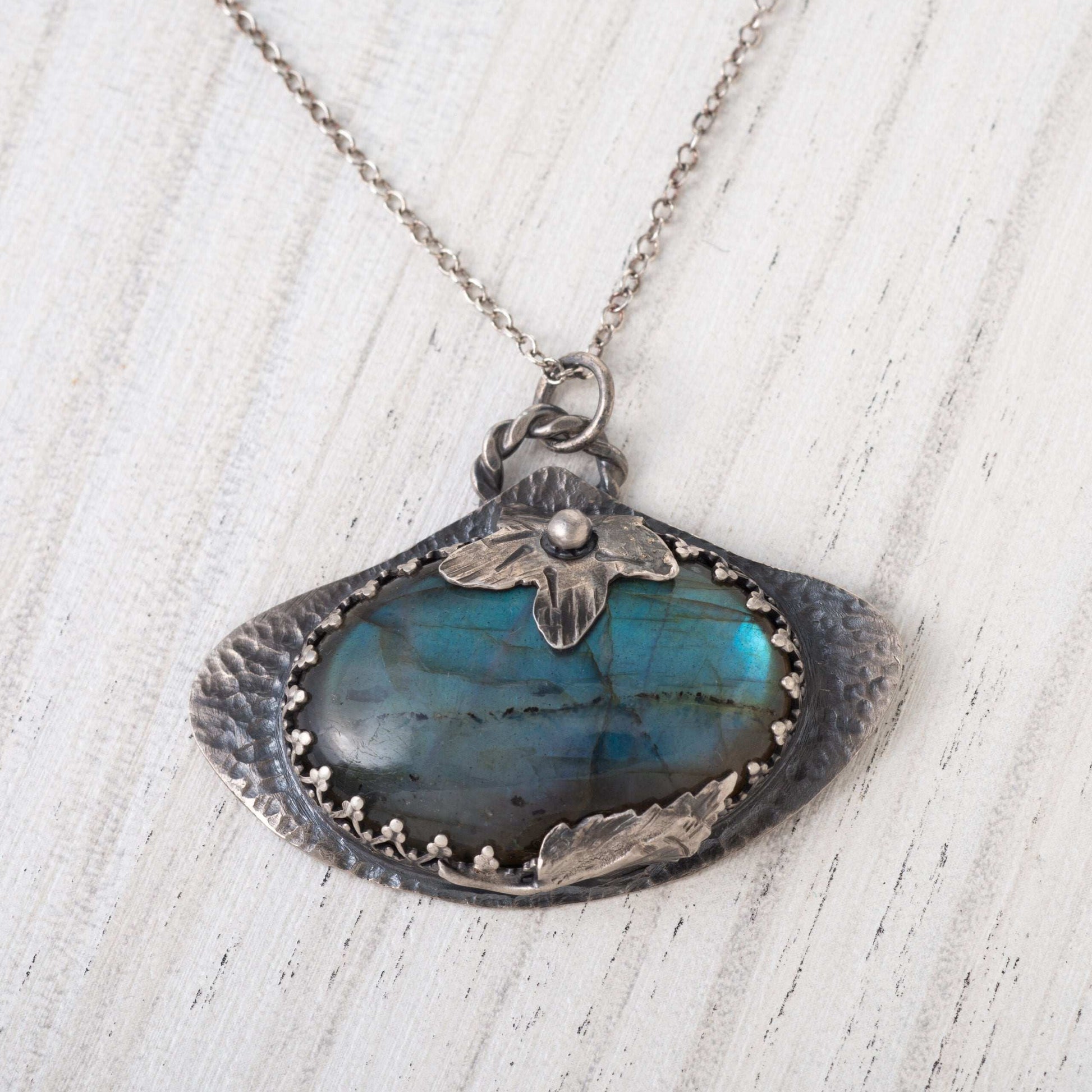 Floral Labradorite necklace 