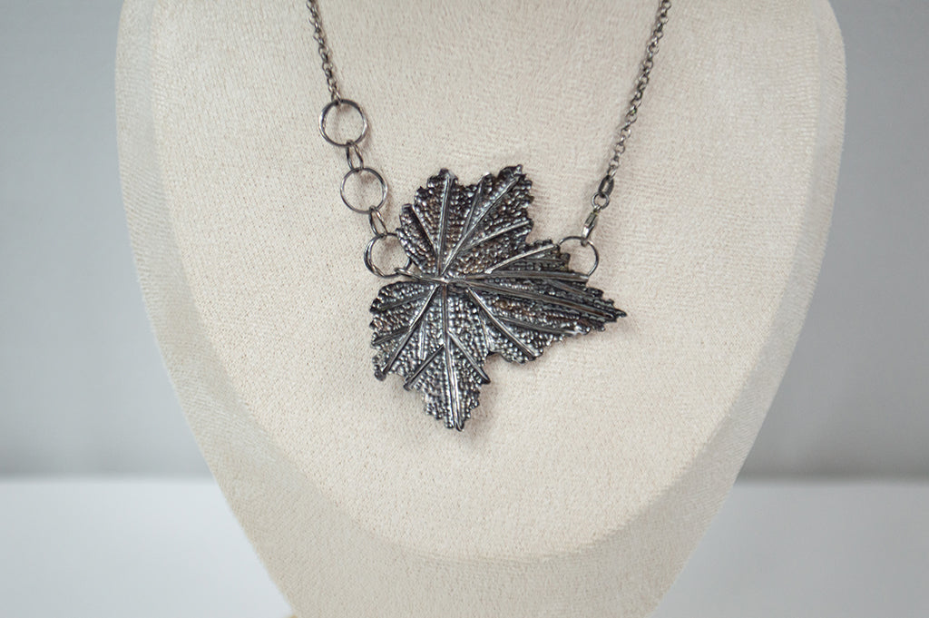 Currant Leaf Pendant Necklace