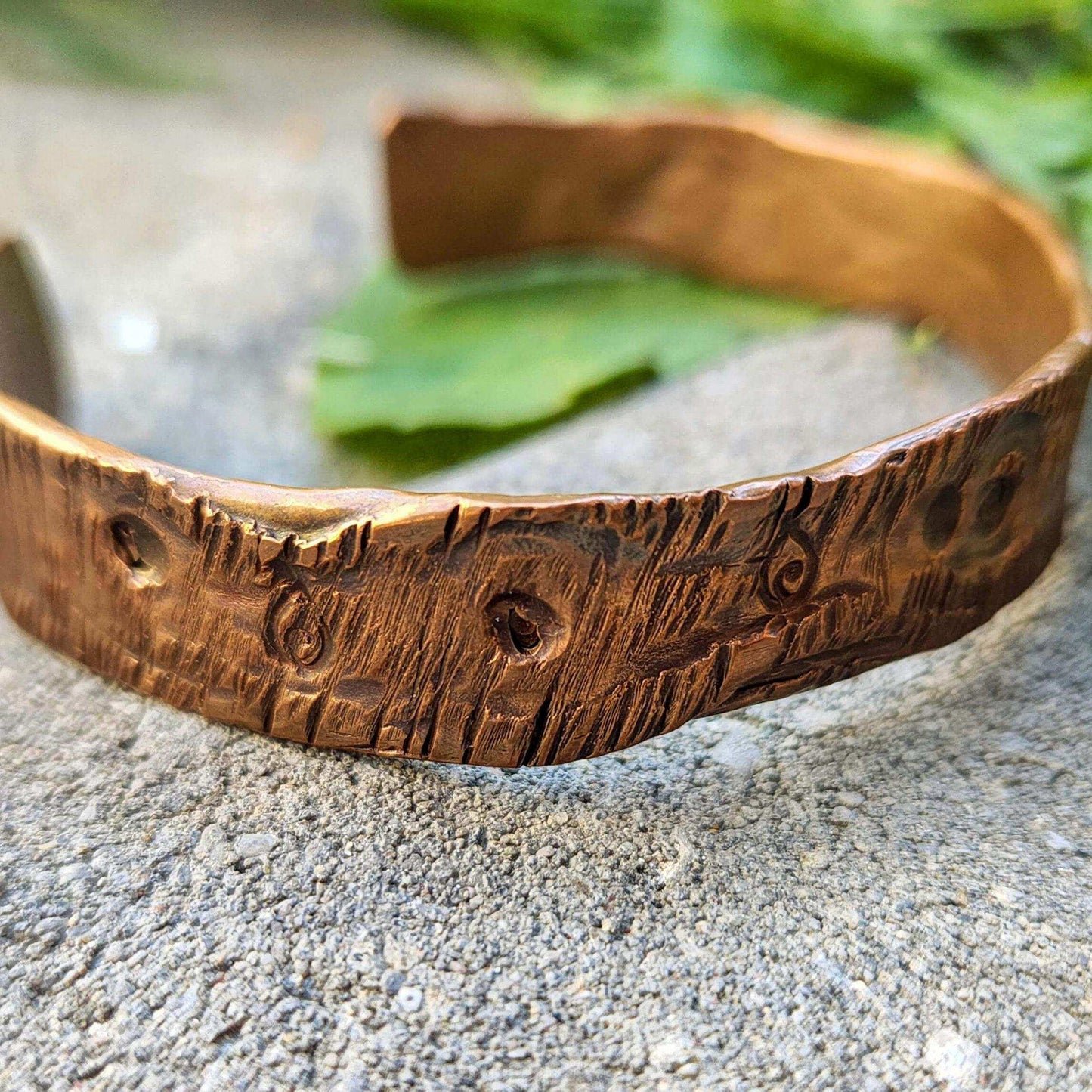 Textured Copper Bracelet image 0