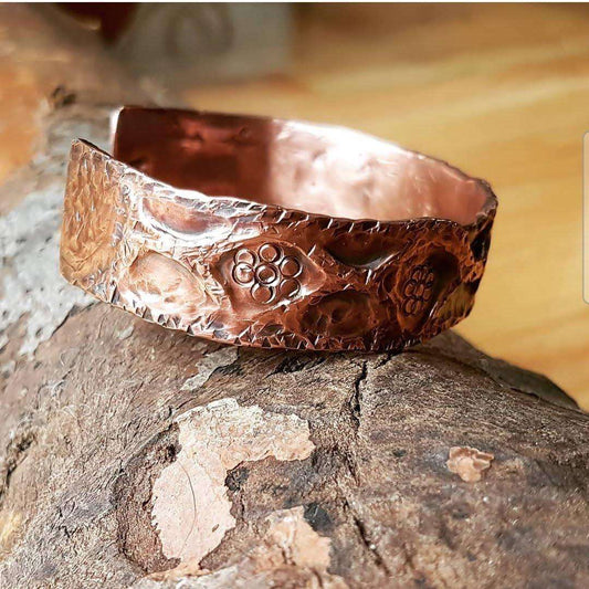 Organic Textured Copper Bracelet image 0