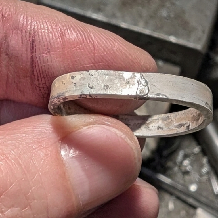 Soldered silver ring