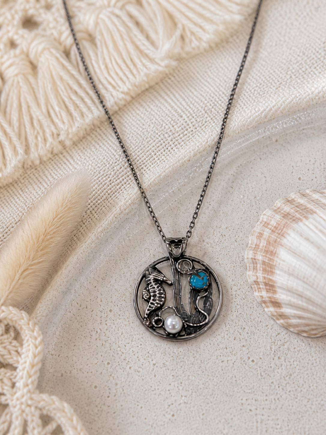Seahorse Pearl Necklace