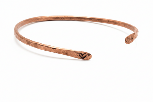 Copper Wire Bracelet – Textured Heart